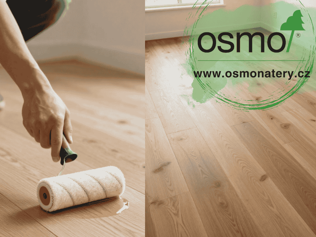 renovace dřevěné podlahy před a po aplikaci oleje